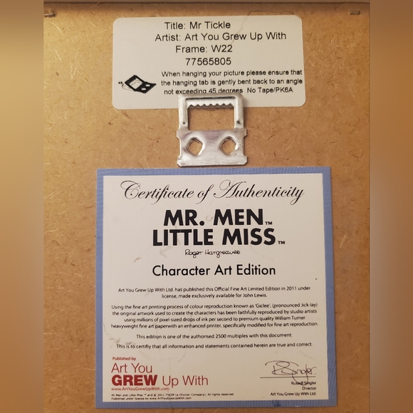 Limited edition Mr. Tickle framed art with coa - Picture 4 of 12